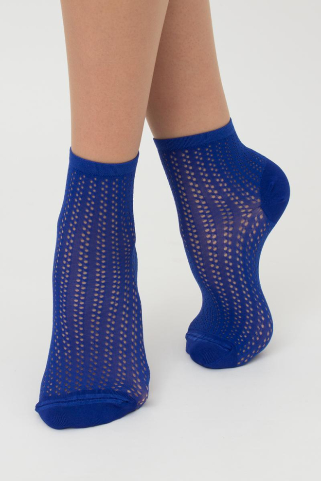 Носки женские классические ажурные WS2 Air Pa 008 Giulia (bright blue), синий