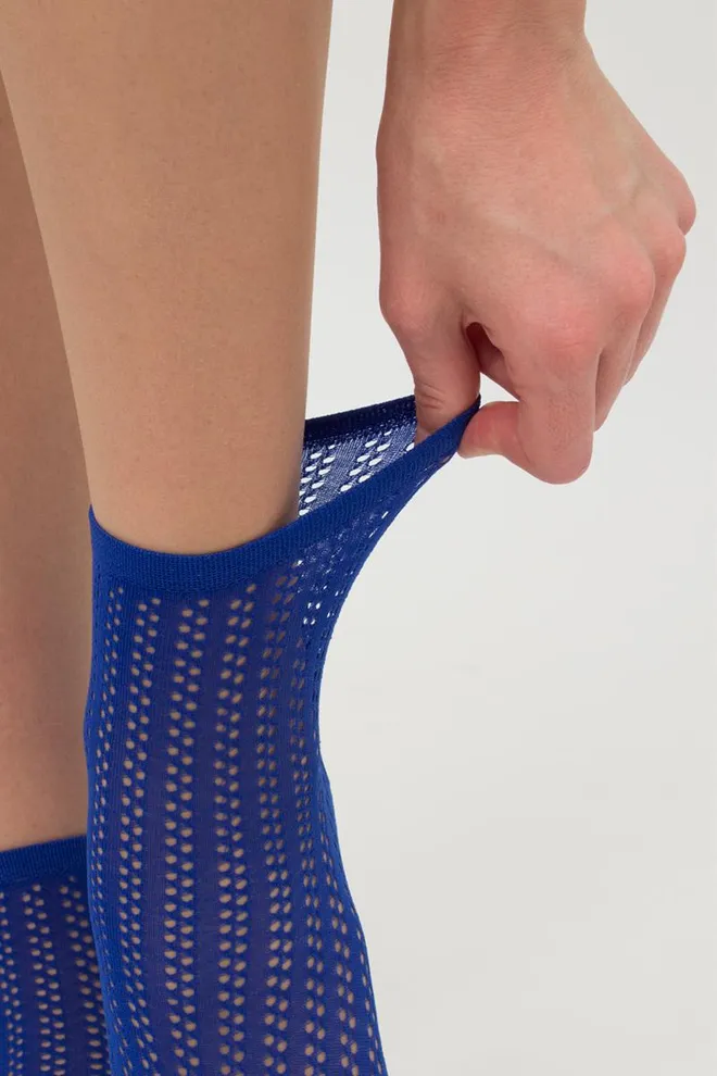 Шкарпетки жіночі классические ажурні WS2 Air Pa 008 Giulia (bright blue), синій