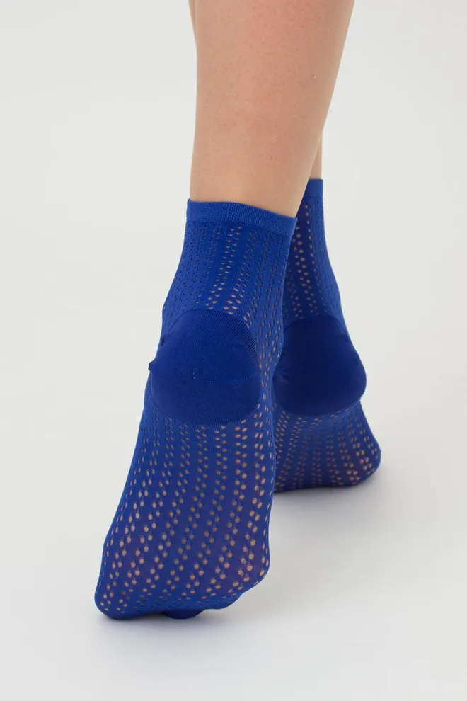 Шкарпетки жіночі классические ажурні WS2 Air Pa 008 Giulia (bright blue), синій