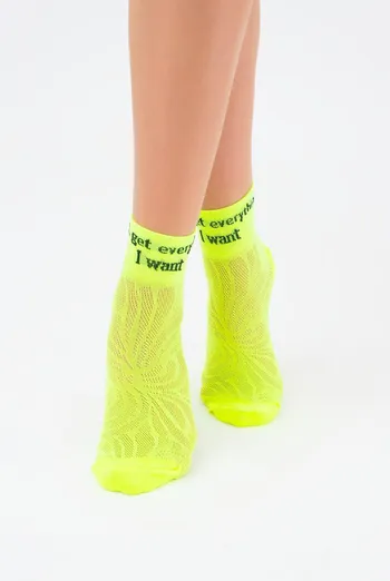 Шкарпетки жіночі короткі спортивні WS2 air pa 009 Giulia (yellow neon)