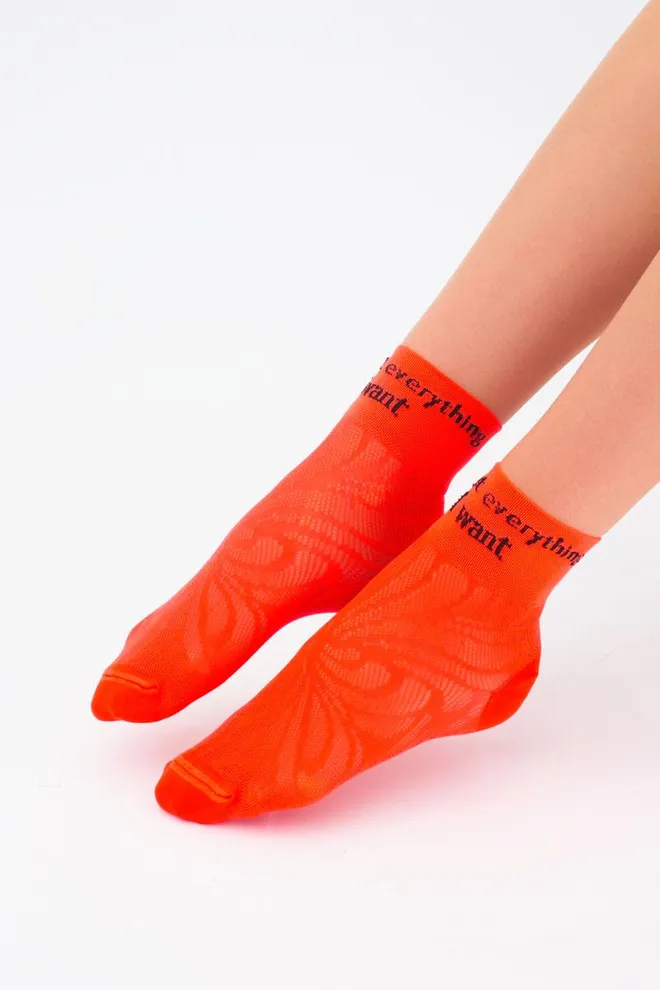 Носки женские короткие спортивные WS2 air pa 009 Giulia (orange neon)