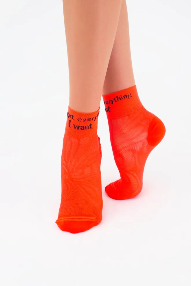 Носки женские короткие спортивные WS2 air pa 009 Giulia (orange neon)