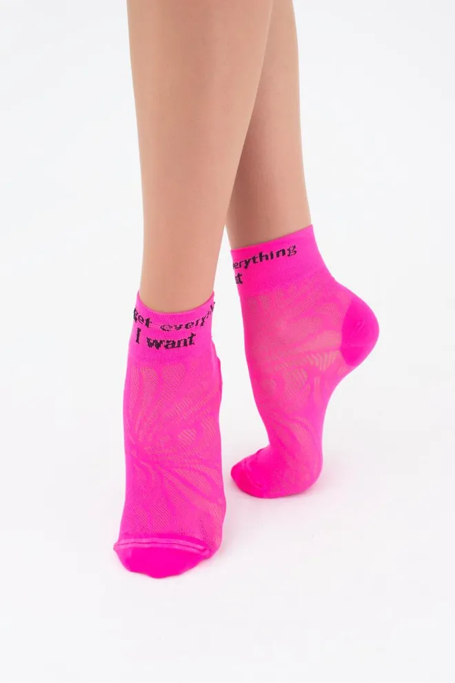 Носки женские короткие спортивные WS2 air pa 009 Giulia (pink neon)