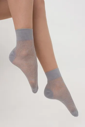 Шкарпетки жіночі классические ажурні WS2 Air Pa 010 Giulia (griffin), сірий