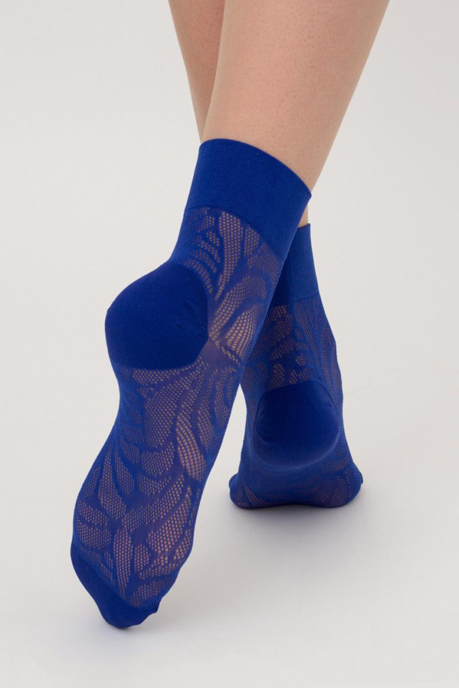 Носки женские классические ажурные WS2 Air Pa 010 Giulia (bright blue), синий