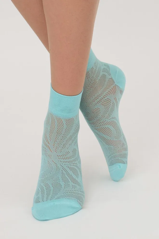 Шкарпетки жіночі классические ажурні WS2 Air Pa 010 Giulia (tanager turquoise), зелений
