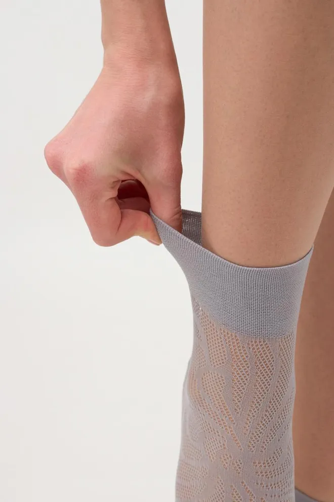 Шкарпетки жіночі классические ажурні WS2 Air Pa 010 Giulia (griffin), сірий