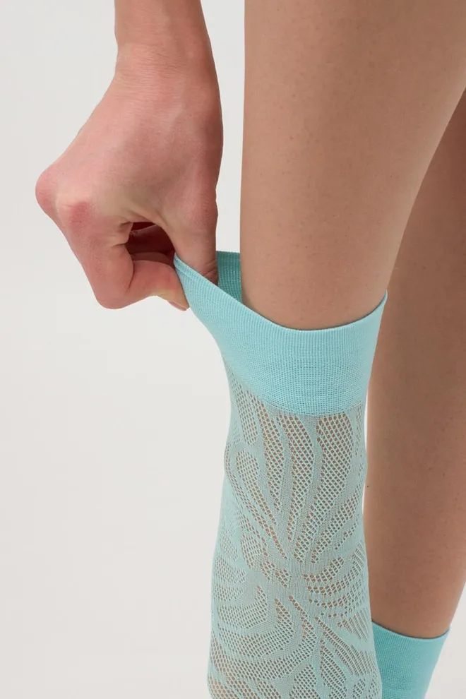 Шкарпетки жіночі классические ажурні WS2 Air Pa 010 Giulia (tanager turquoise), зелений