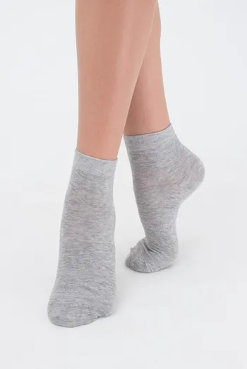 Носки женские короткие 2 пары WS2 CLASSIC Giulia (light grey melange), серый Носки женские короткие 2 пары WS2 CLASSIC Giulia (light grey melange), серый