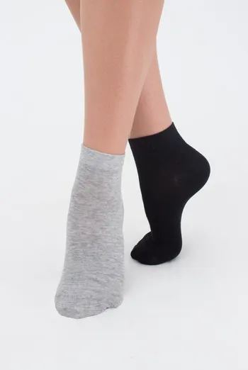 Носки женские низкие Ws2 classic Giulia 2 пары (black/light grey melange) Носки женские низкие Ws2 classic Giulia 2 пары (black/light grey melange)