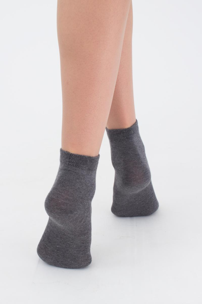 Шкарпетки жіночі короткі 2 пари WS2 CLASSIC Giulia (dark grey melange), сірий