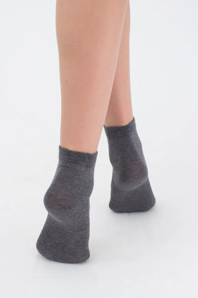 Шкарпетки жіночі короткі 2 пари WS2 CLASSIC Giulia (dark grey melange), сірий