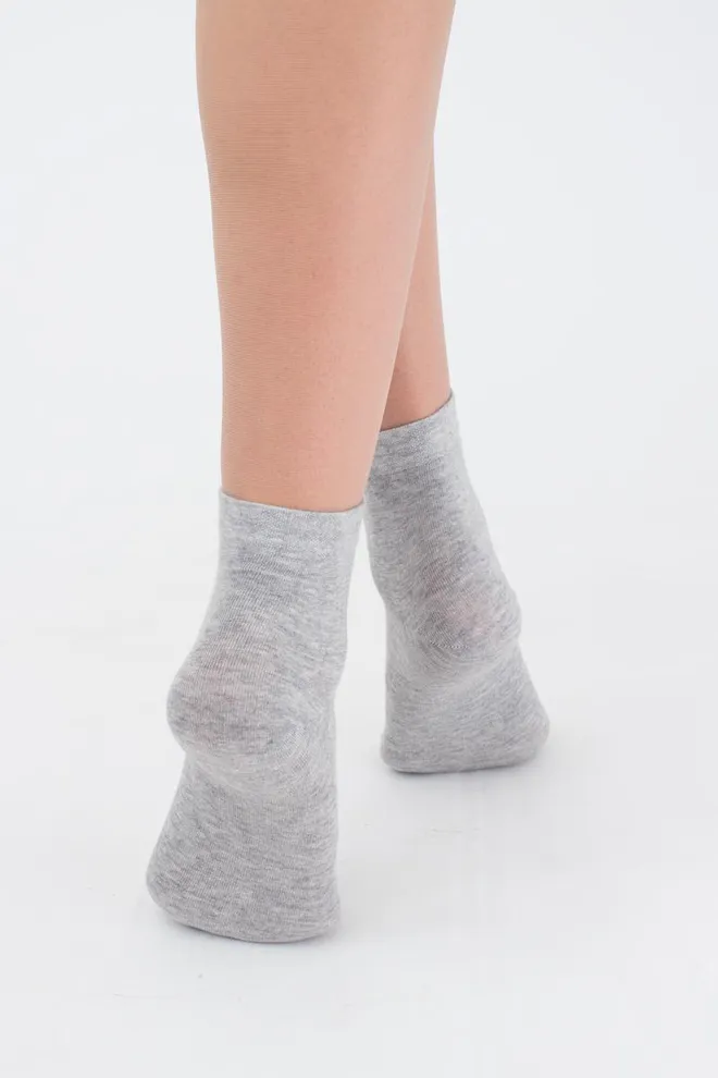 Шкарпетки жіночі короткі 2 пари WS2 CLASSIC Giulia (light grey melange), сірий