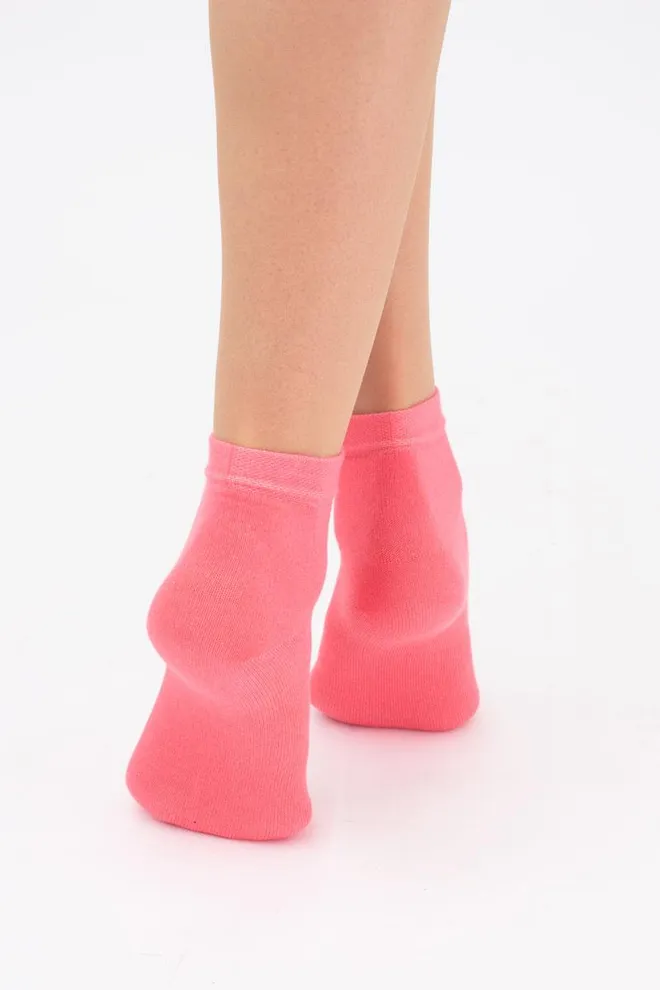 Шкарпетки жіночі низькі Ws2 classic Giulia 2 пари (dark grey melange/coral)