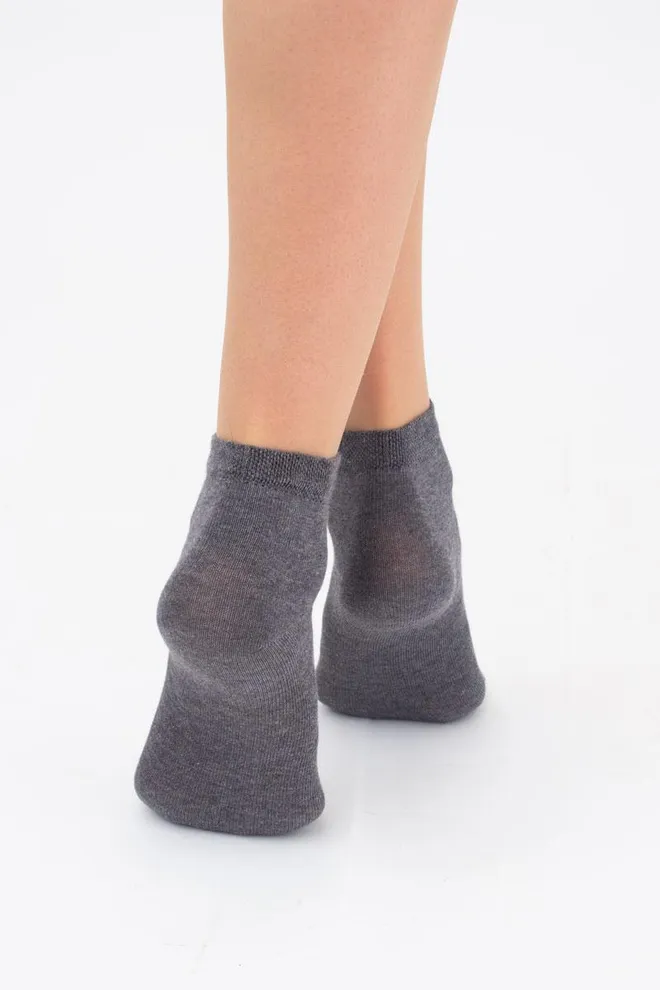 Шкарпетки жіночі низькі Ws2 classic Giulia 2 пари (dark grey melange/coral)