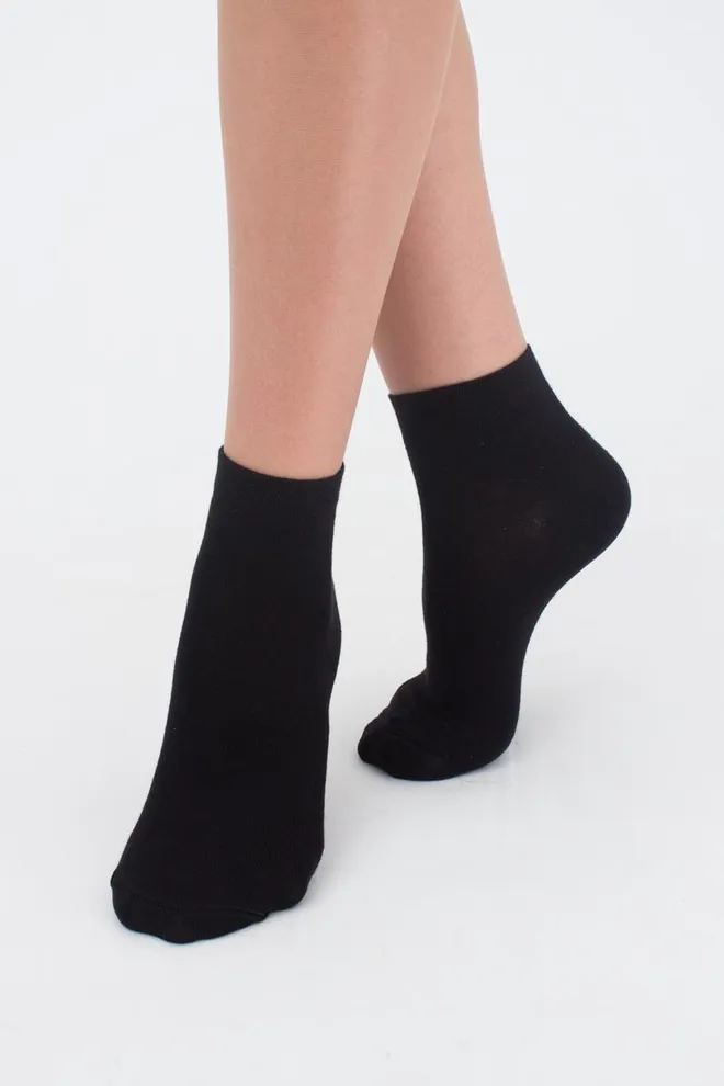 Шкарпетки жіночі низькі Ws2 classic Giulia 2 пари (black/light grey melange)