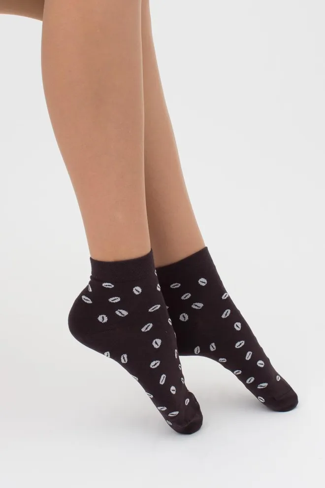 Носки женские классические с принтом WS2 coffee 001 Giulia (caffe)