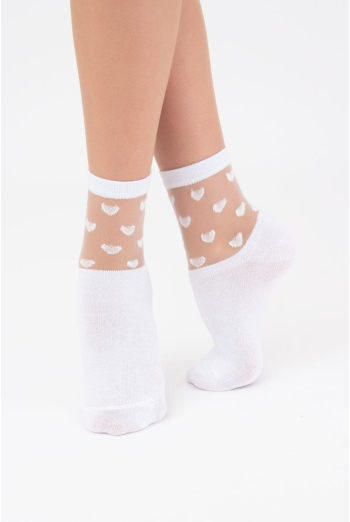 Носки женские классические в сердечко WS2 cristal 008 Giulia (bianco) Носки женские классические в сердечко WS2 cristal 008 Giulia (bianco)