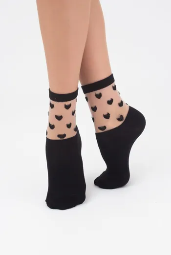 Шкарпетки жіночі класичні в сердечко WS2 cristal 008 Giulia (nero)