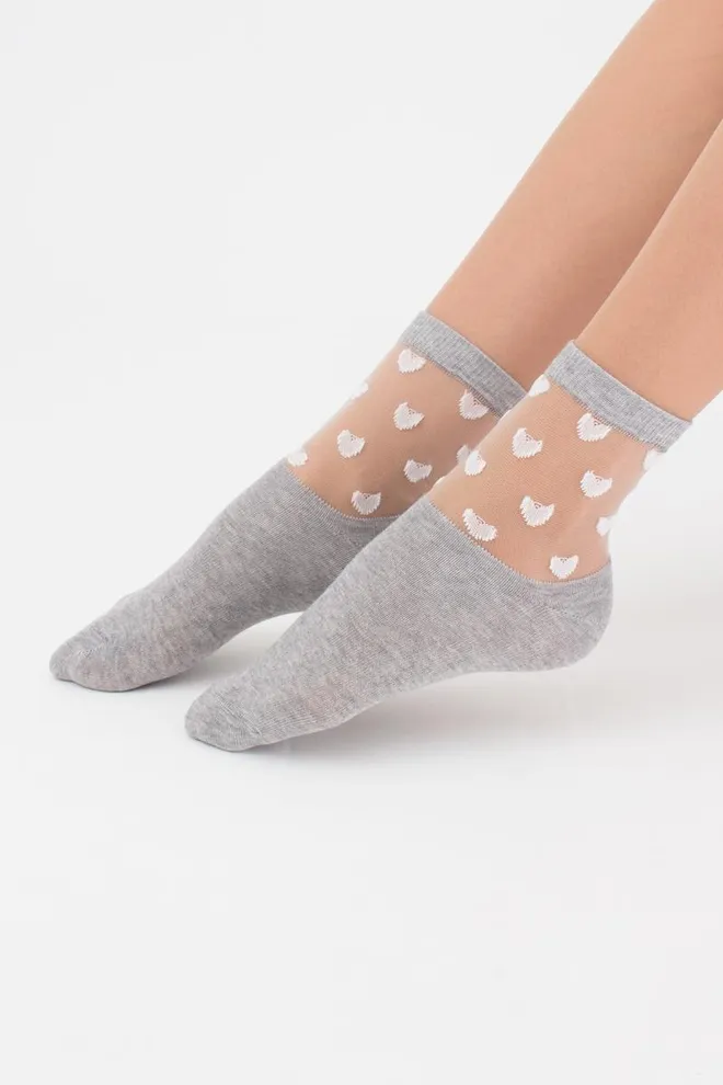 Носки женские классические в сердечко WS2 cristal 008 Giulia (melange)