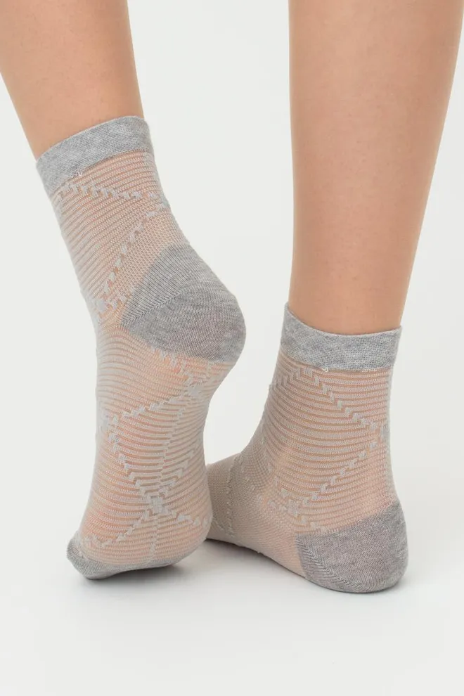 Шкарпетки жіночі класичні Ws2 cristal 049 Giulia (light grey melange)