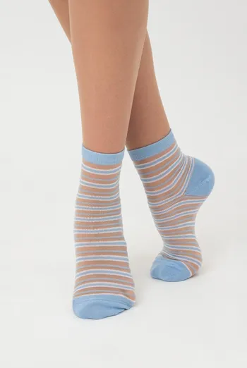 Шкарпетки жіночі класичні в смужку Ws2 cristal 059 Giulia (baby blue)
