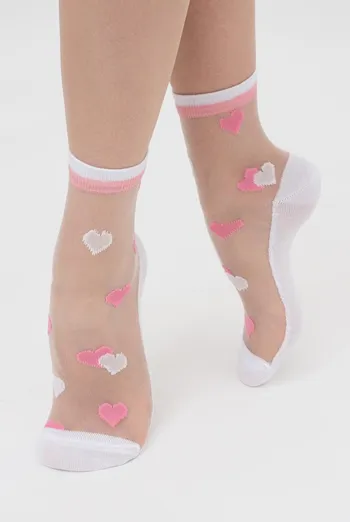 Носки женские классические с сердцами Ws2 cristal 066 Giulia (bianco) Носки женские классические с сердцами Ws2 cristal 066 Giulia (bianco)