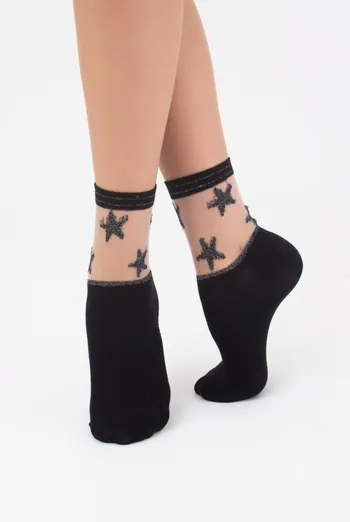 Шкарпетки жіночі класичні Ws2 cristal lurex 001 Giulia (black)