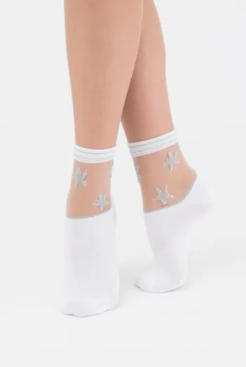Шкарпетки жіночі класичні Ws2 cristal lurex 001 Giulia (white)