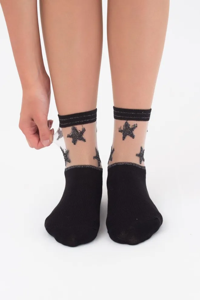 Шкарпетки жіночі класичні Ws2 cristal lurex 001 Giulia (black)