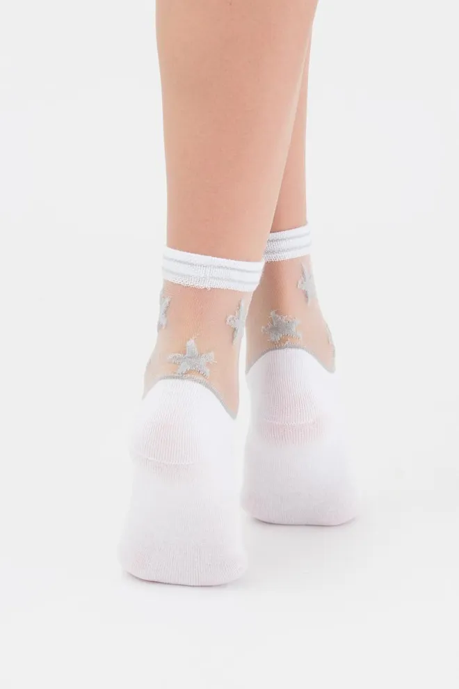Шкарпетки жіночі класичні Ws2 cristal lurex 001 Giulia (white)