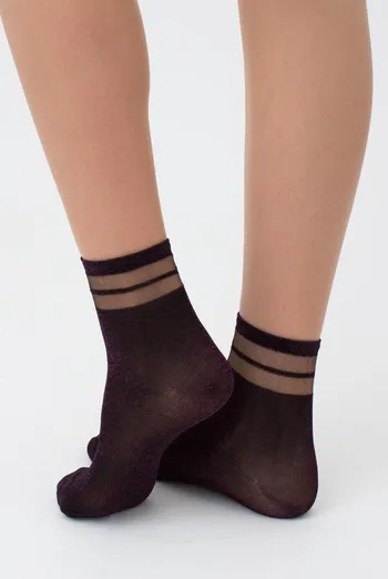 Шкарпетки жіночі короткі WS2 cristal lurex pa 001 Giulia (black/pink) Шкарпетки жіночі короткі WS2 cristal lurex pa 001 Giulia (black/pink)