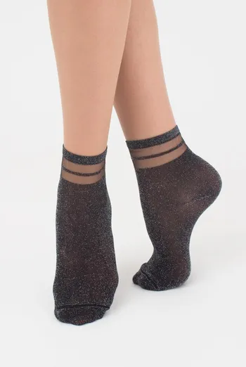 Шкарпетки жіночі короткі WS2 cristal lurex pa 001 Giulia (nero) Шкарпетки жіночі короткі WS2 cristal lurex pa 001 Giulia (nero)
