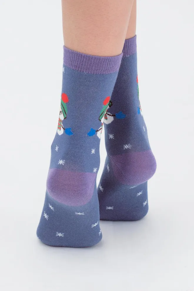 Носки женские классические Ws3c-new year-008 Giulia (moonlight blue)