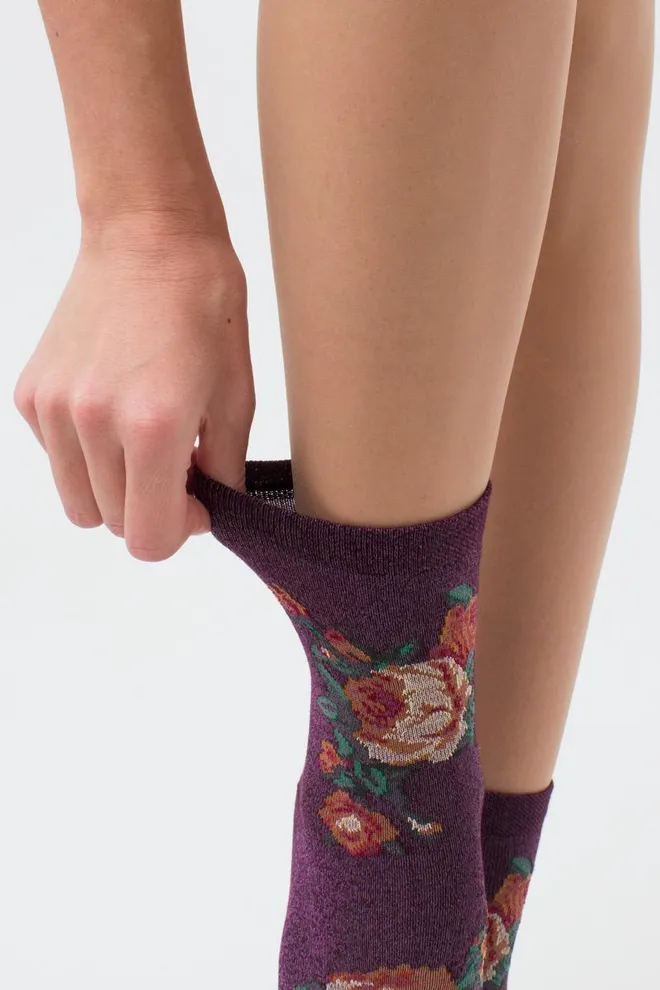 Носки женские с люрексом Ws3 art deco lurex 001 Giulia (shiny pink metallic)