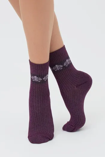 Носки женские с люрексом Ws3 art deco lurex rib 002 Giulia (shiny pink metallic) Носки женские с люрексом Ws3 art deco lurex rib 002 Giulia (shiny pink metallic)