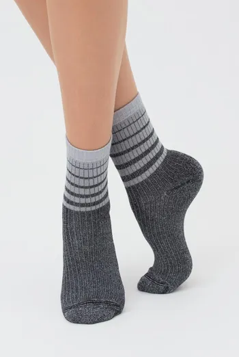 Носки женские с люрексом Ws3 art deco lurex rib 003 Giulia (steel/silver metallic) Носки женские с люрексом Ws3 art deco lurex rib 003 Giulia (steel/silver metallic)
