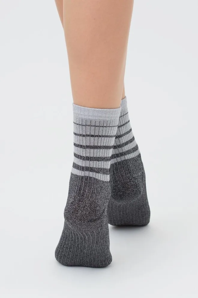 Шкарпетки жіночі з люрексом Ws3 art deco lurex rib 003 Giulia (steel/silver metallic)