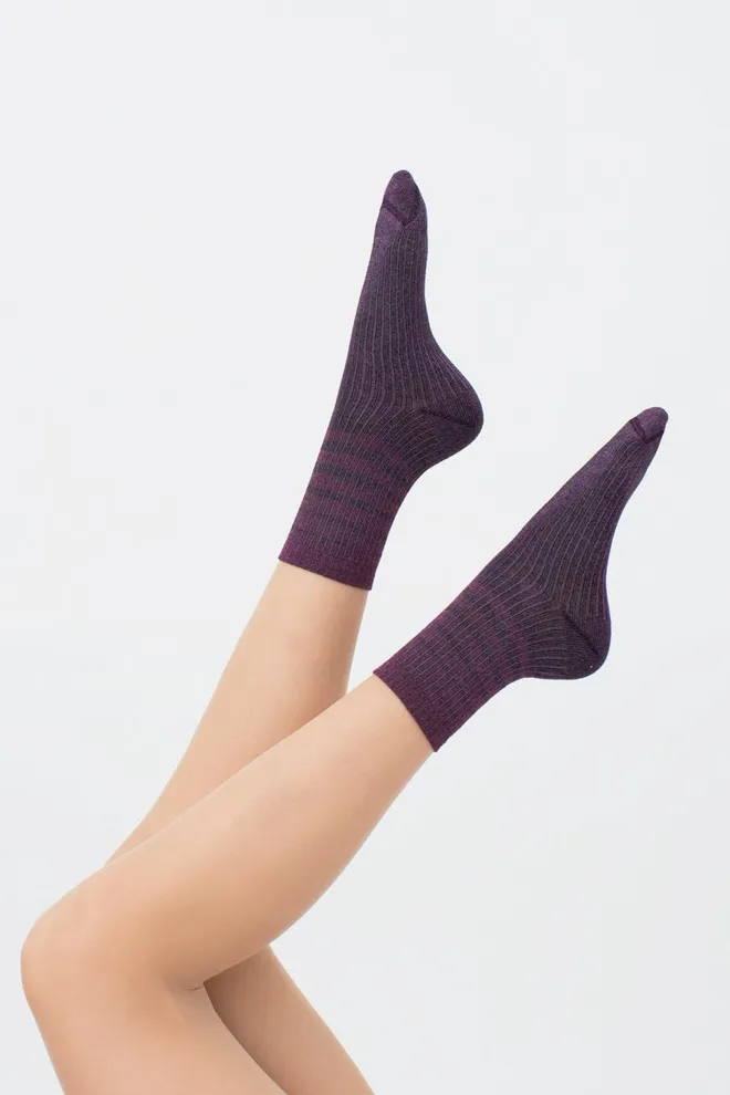 Шкарпетки жіночі з люрексом Ws3 art deco lurex rib 003 Giulia (shiny pink metallic)