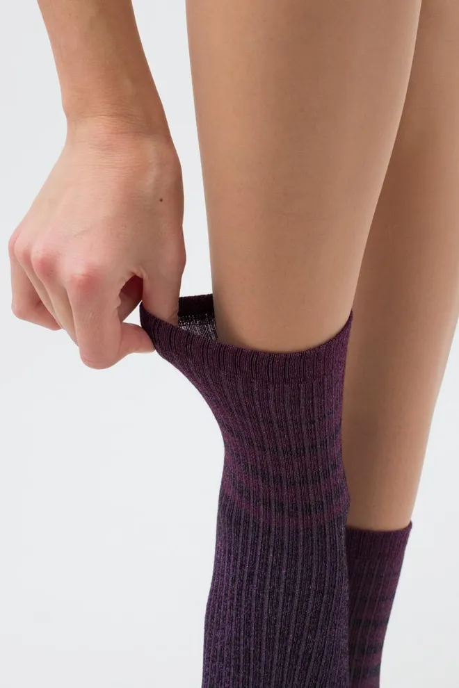 Шкарпетки жіночі з люрексом Ws3 art deco lurex rib 003 Giulia (shiny pink metallic)