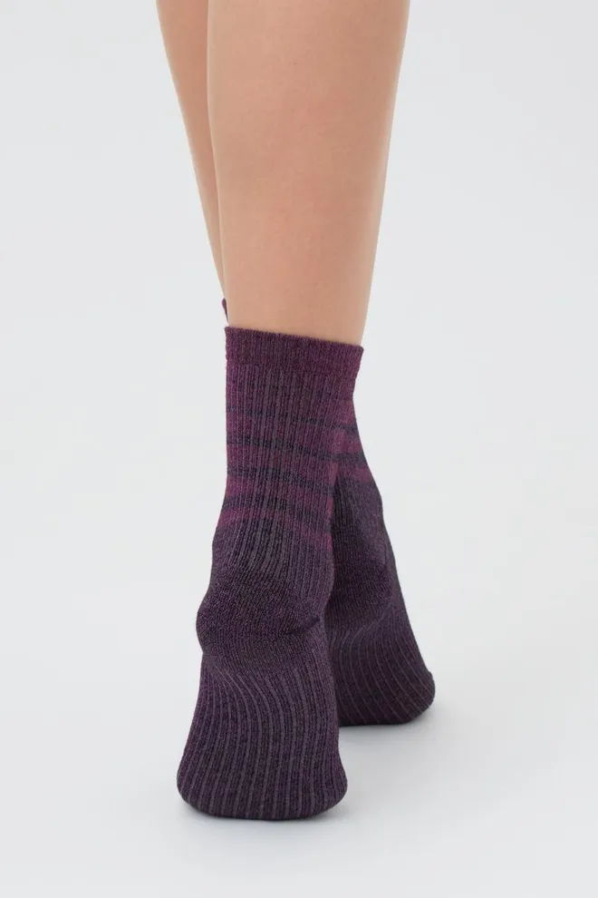 Шкарпетки жіночі з люрексом Ws3 art deco lurex rib 003 Giulia (shiny pink metallic)