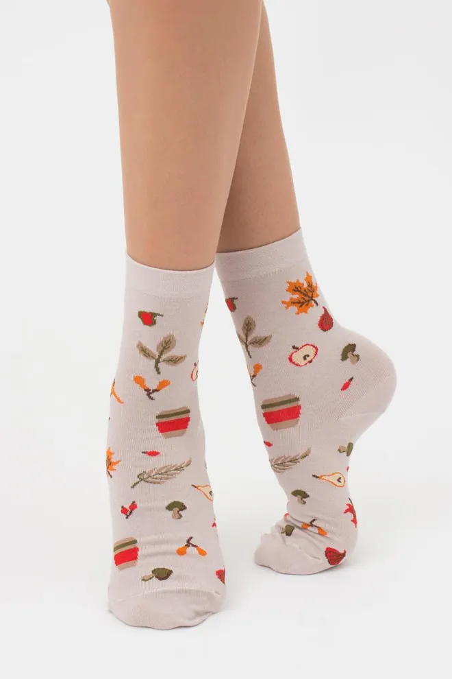 Носки женские классические с принтом WS3 autumn 004 Giulia (moonlight)