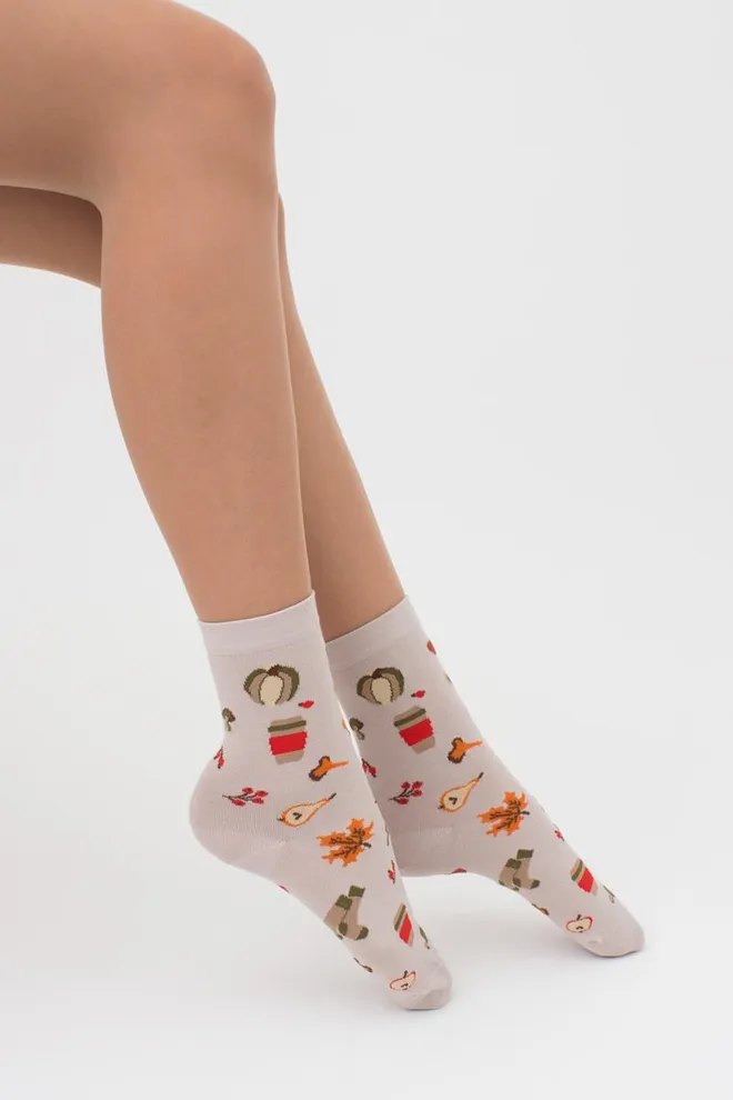 Носки женские классические с принтом WS3 autumn 004 Giulia (moonlight)