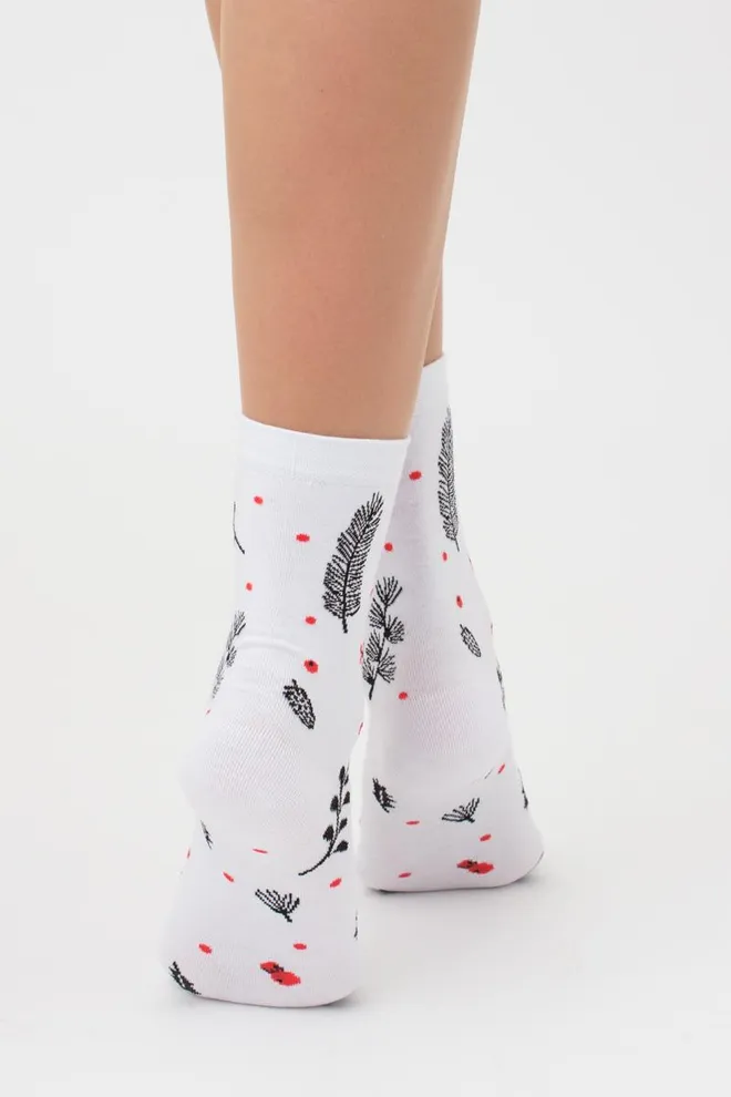 Носки женские классические в сетку с рисунком WS3 Autumn 005 Giulia (white)