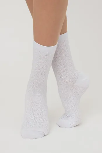 Носки женские классические с фактурным рисунком Ws3 Background 001 Giulia (white), белый Носки женские классические с фактурным рисунком Ws3 Background 001 Giulia (white), белый
