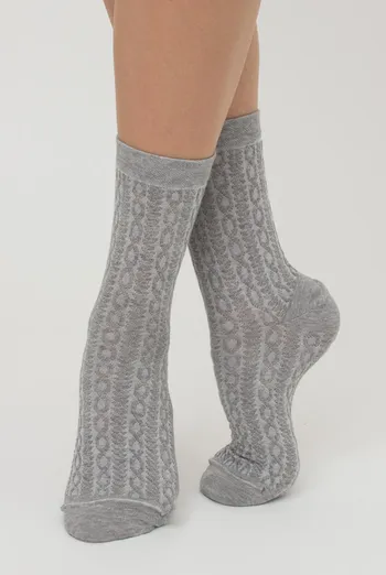 Носки женские классические с фактурным рисунком Ws3 Background 001 Giulia (light grey melange), серый