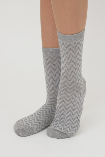 Жіночі високі шкарпетки з фактурним візерунком Ws3 Background 002 Giulia (light grey melange)