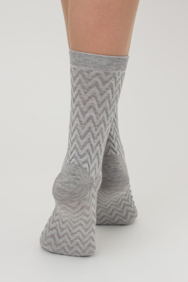 Жіночі високі шкарпетки з фактурним візерунком Ws3 Background 002 Giulia (light grey melange)