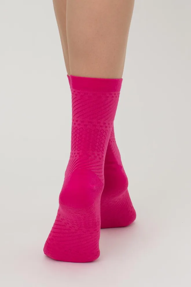 Жіночі високі шкарпетки з фактурним візерунком WS3 BACKGROUND 003 Giulia (fuchia), рожевий