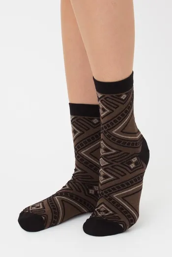 Носки женские классические с узором Ws3 Background 006 Giulia (black/bruno) Носки женские классические с узором Ws3 Background 006 Giulia (black/bruno)